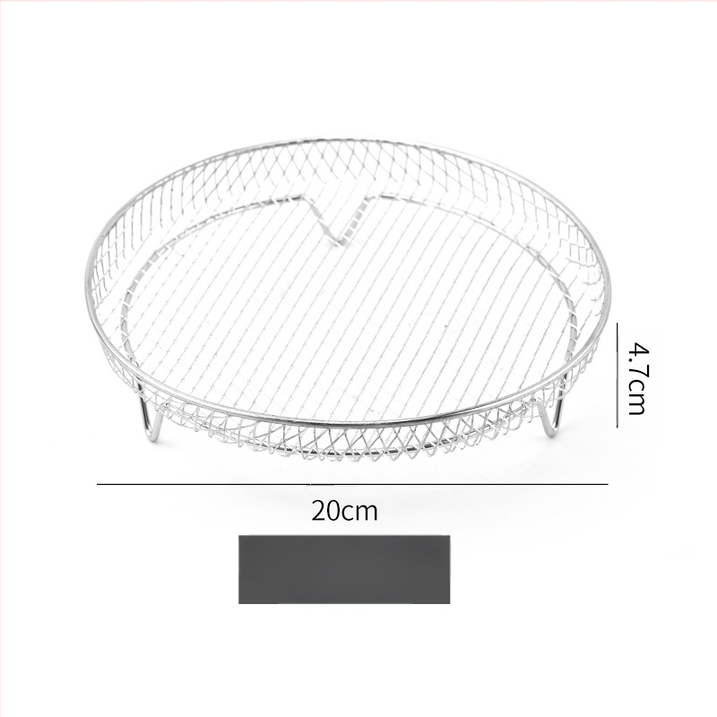 Hulgimüük Grill Air Fryer Ümmargune Grill Röstsai Aurutamisrest 304 Roostevabast terasest kahekihiline varraste rest