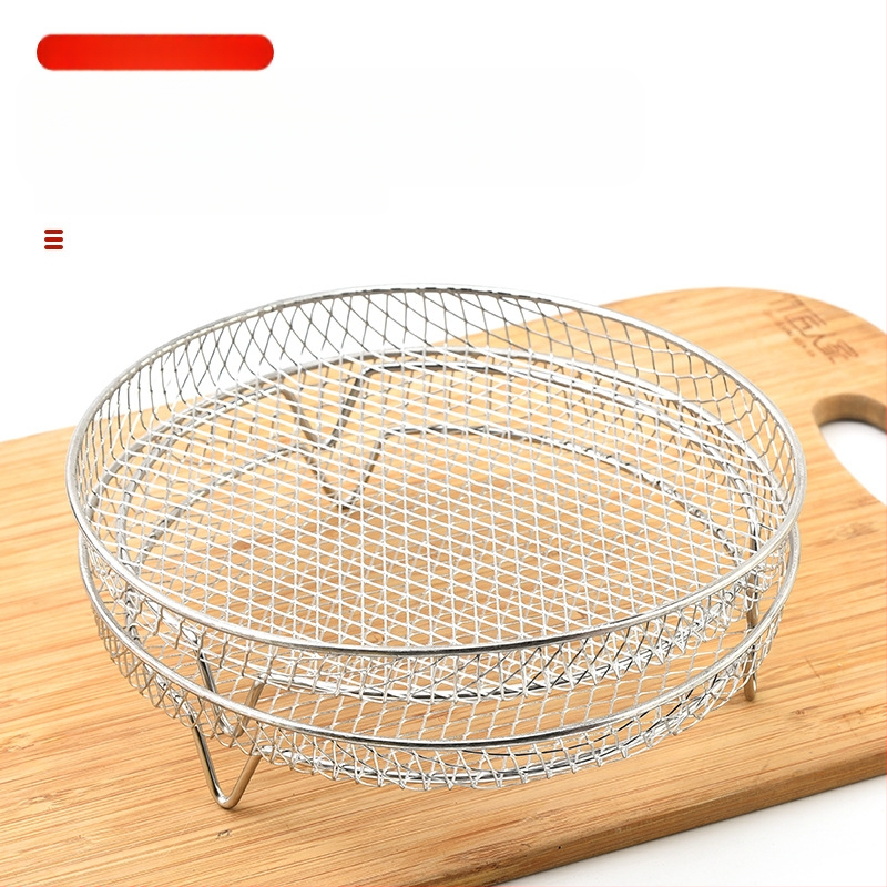 Hulgimüük Grill Air Fryer Ümmargune Grill Röstsai Aurutamisrest 304 Roostevabast terasest kahekihiline varraste rest