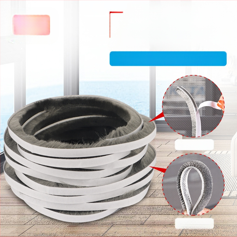 Уплътнителна лента за врати и прозорци, вълнена лента, алуминиева сплав, лента за предно стъкло, дървена врата, ветроустойчива, самозалепваща се вълнена лента