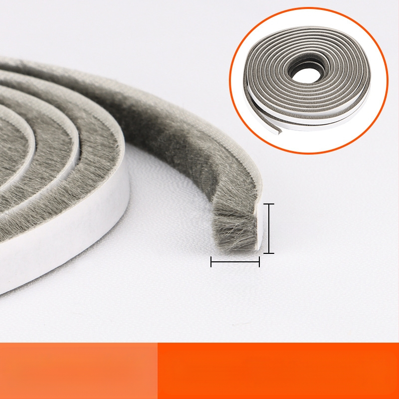 Уплътнителна лента за врати и прозорци, вълнена лента, алуминиева сплав, лента за предно стъкло, дървена врата, ветроустойчива, самозалепваща се вълнена лента