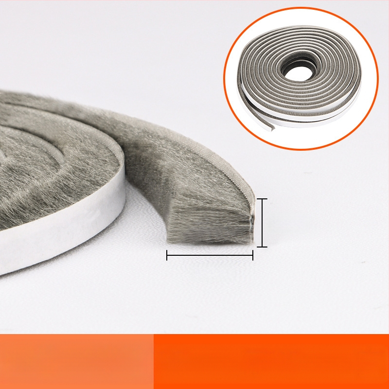 Уплътнителна лента за врати и прозорци, вълнена лента, алуминиева сплав, лента за предно стъкло, дървена врата, ветроустойчива, самозалепваща се вълнена лента