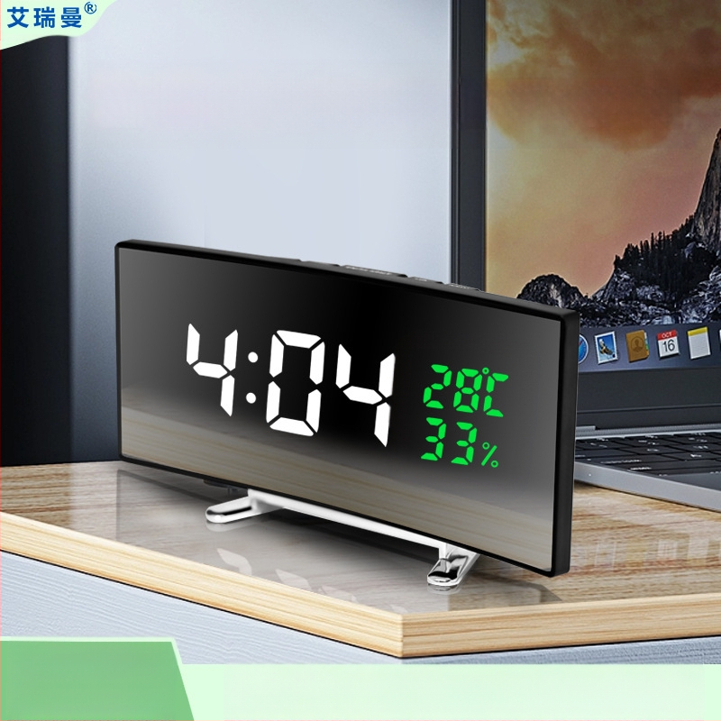 Ceas deșteptător electronic cu LED-uri transfrontaliere, specific pentru studenți, ceas de birou pentru copii, ceas creativ multifuncțional cu ecran mare, temperatură și umiditate