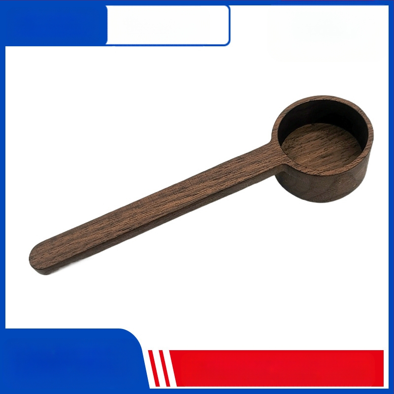 Medinis juodojo riešuto matavimo šaukštas, medžio masyvo trumpa rankena, kavos šaukštelis iš buko, kiekybinis vaisių miltelių šaukštelis, prieskonių šaukštelis, didmeninė prekyba