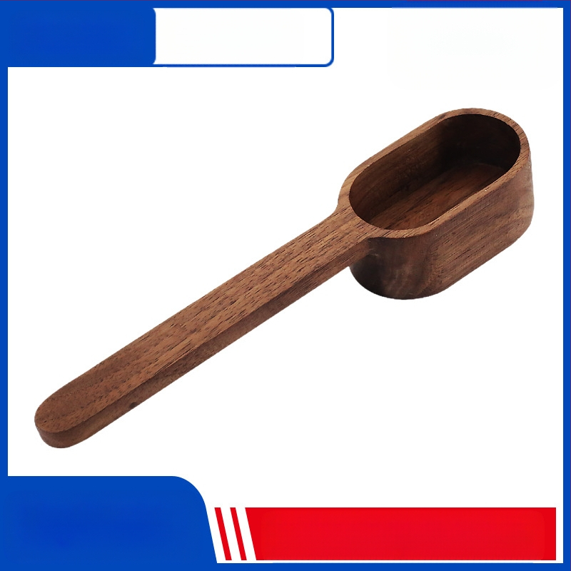 Medinis juodojo riešuto matavimo šaukštas, medžio masyvo trumpa rankena, kavos šaukštelis iš buko, kiekybinis vaisių miltelių šaukštelis, prieskonių šaukštelis, didmeninė prekyba