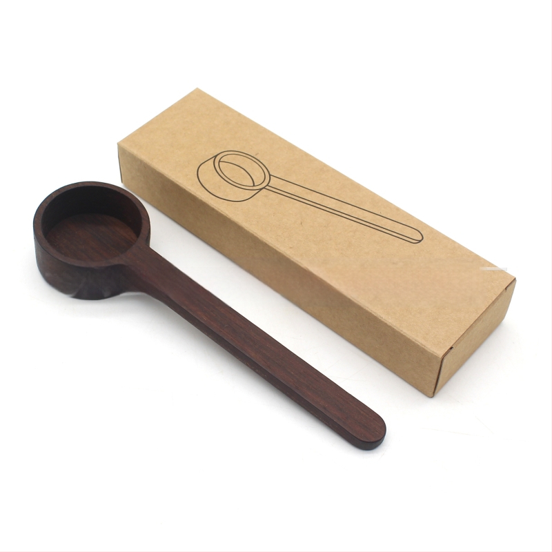 Medinis juodojo riešuto matavimo šaukštas, medžio masyvo trumpa rankena, kavos šaukštelis iš buko, kiekybinis vaisių miltelių šaukštelis, prieskonių šaukštelis, didmeninė prekyba