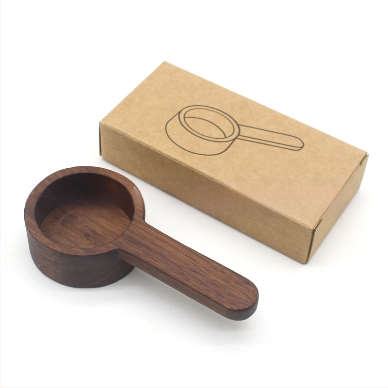 Medinis juodojo riešuto matavimo šaukštas, medžio masyvo trumpa rankena, kavos šaukštelis iš buko, kiekybinis vaisių miltelių šaukštelis, prieskonių šaukštelis, didmeninė prekyba