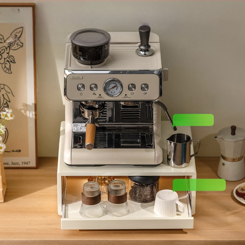 Kapszulás kávékiállító állvány, vízbár, stílusú asztal, teafilter tároló doboz, kávéfőző alapfiókos állvány