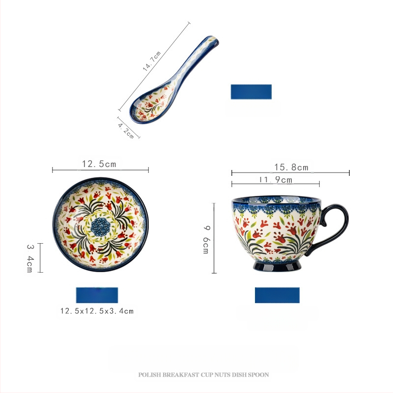 Poola kruus keraamiline tass kaanega vintage hommikusöögitass peen kontoriveetass majapidamiskohvitass hulgimüük