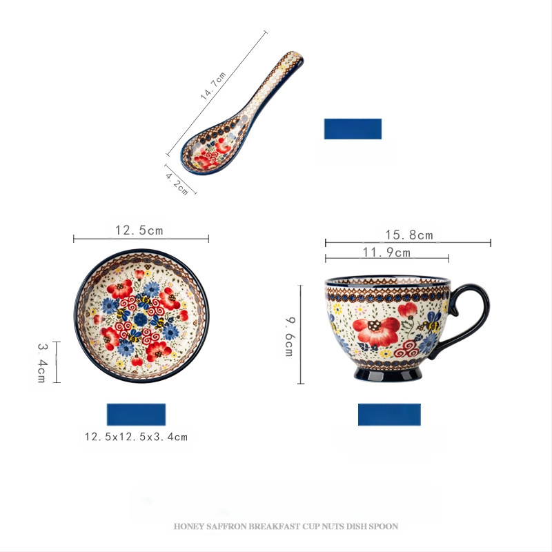 Poola kruus keraamiline tass kaanega vintage hommikusöögitass peen kontoriveetass majapidamiskohvitass hulgimüük