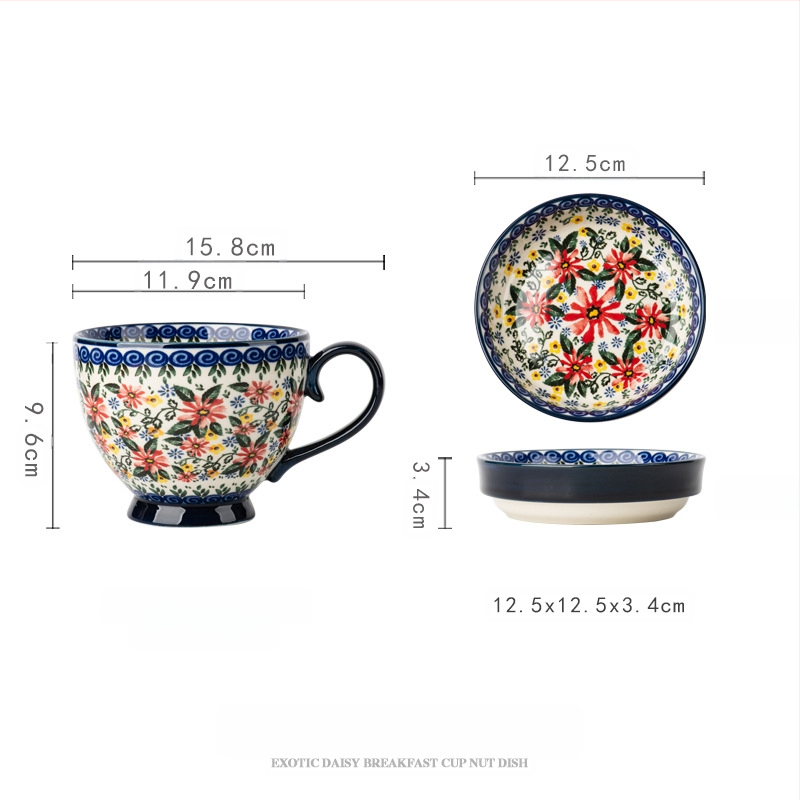 Poola kruus keraamiline tass kaanega vintage hommikusöögitass peen kontoriveetass majapidamiskohvitass hulgimüük