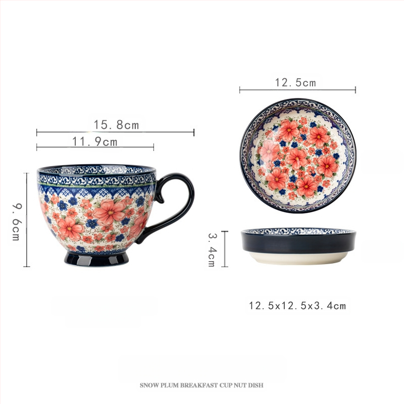 Poola kruus keraamiline tass kaanega vintage hommikusöögitass peen kontoriveetass majapidamiskohvitass hulgimüük