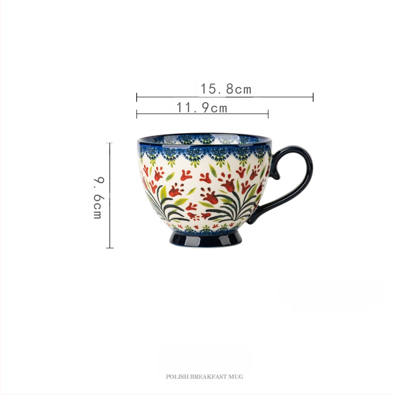 Poola kruus keraamiline tass kaanega vintage hommikusöögitass peen kontoriveetass majapidamiskohvitass hulgimüük