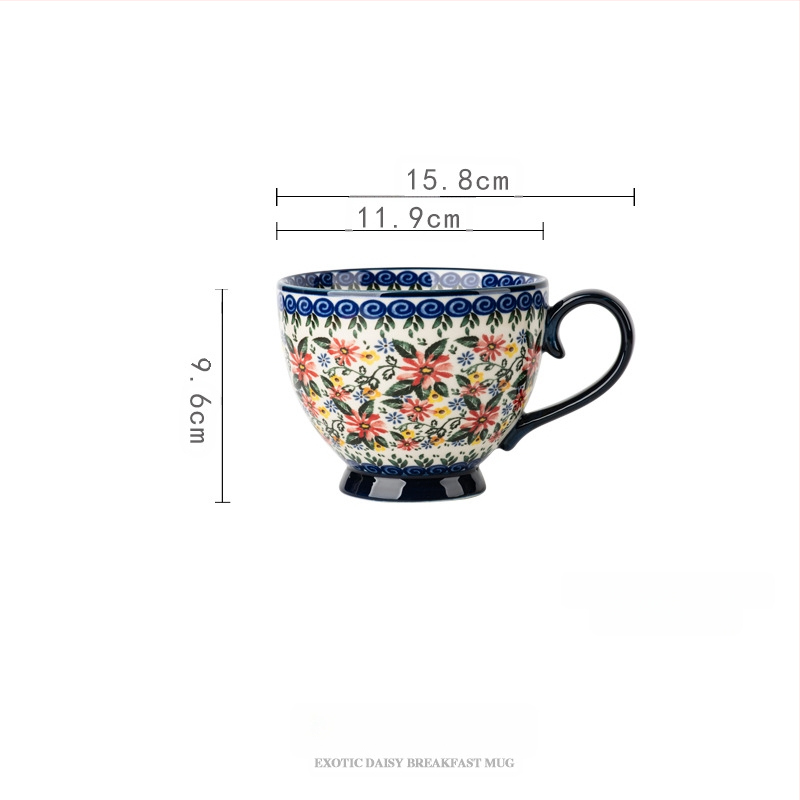 Poola kruus keraamiline tass kaanega vintage hommikusöögitass peen kontoriveetass majapidamiskohvitass hulgimüük