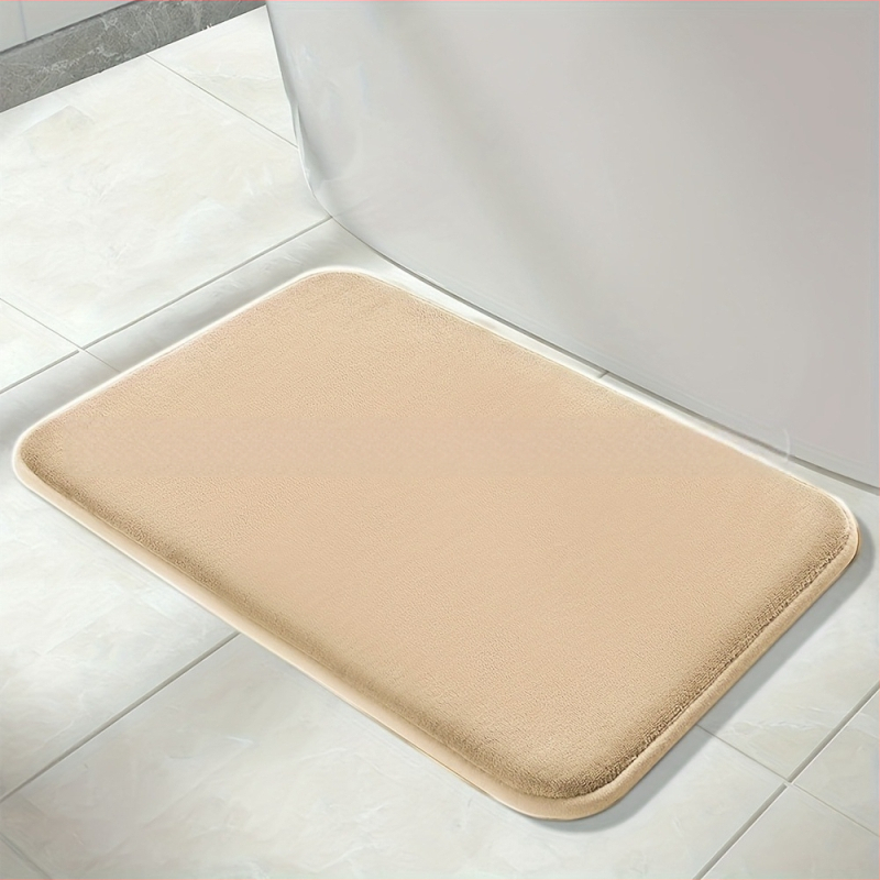 Tarpvalstybinis specialus vientisos spalvos koralų vilnos grindų kilimėlis, reljefinis, paminkštintas kempinės grindų kilimėlis vonios kambariui, neslystantis pėdų kilimėlis, skirtas tiesiais plaukais