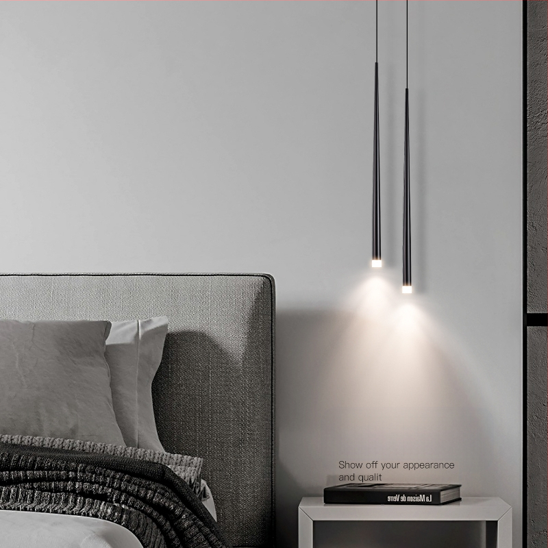 Öökülg lühtri moodne lihtne valgus luksuslik minimalistlik galvaniseerimisega eristuv loominguline disainer koonusekujuline magamistoa kahepealine lühtri