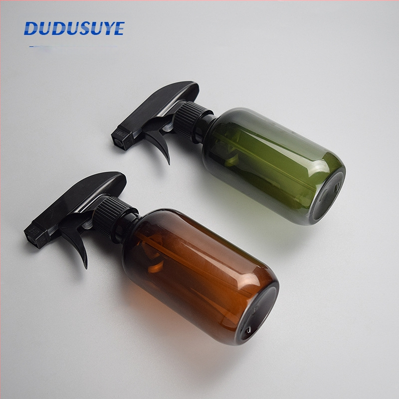 300/500 ml pruuni rohelise ruudukujulise püstoliga pihustuspudel, pudeli desinfitseerimisveepudel, alkoholipihustuspudel, aianduspudel