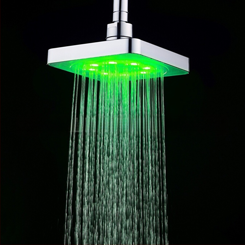 Tarpvalstybinė elektroninė prekyba skirta LED viršutinio purškimo temperatūros jutikliui / spalvingai šviečiančiai spalvą keičiančiam 6 colių dušo antgaliui 8020-B1.