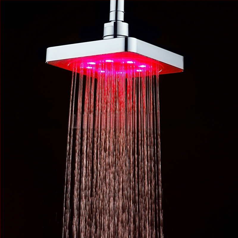 Tarpvalstybinė elektroninė prekyba skirta LED viršutinio purškimo temperatūros jutikliui / spalvingai šviečiančiai spalvą keičiančiam 6 colių dušo antgaliui 8020-B1.