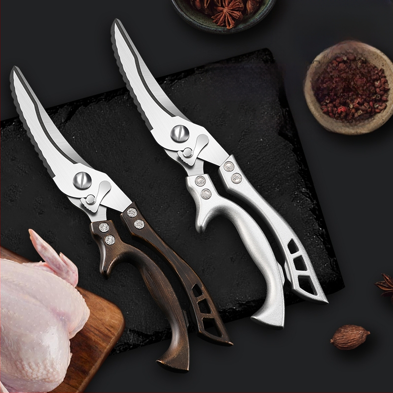 Gamyklinės tiesioginės virtuvės žirklės, buitinės, tvirtos vištienos kaulų žirklės, daugiafunkcinės žirklės, specialios plieno kaulų žirklės, virtuvės žirklės