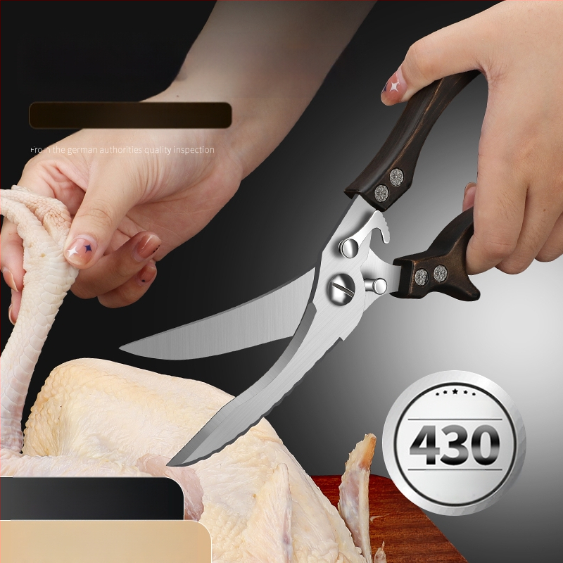 Gamyklinės tiesioginės virtuvės žirklės, buitinės, tvirtos vištienos kaulų žirklės, daugiafunkcinės žirklės, specialios plieno kaulų žirklės, virtuvės žirklės