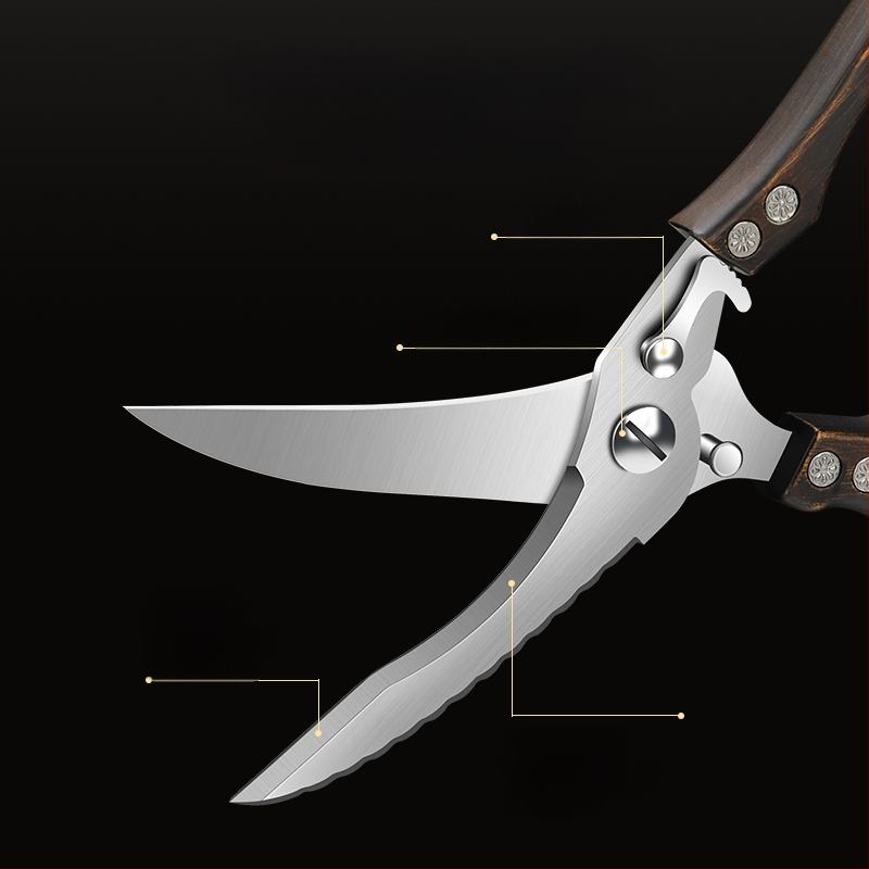 Gamyklinės tiesioginės virtuvės žirklės, buitinės, tvirtos vištienos kaulų žirklės, daugiafunkcinės žirklės, specialios plieno kaulų žirklės, virtuvės žirklės