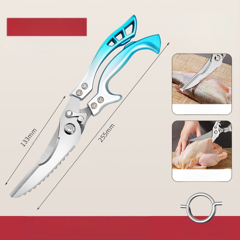 Gamyklinės tiesioginės virtuvės žirklės, buitinės, tvirtos vištienos kaulų žirklės, daugiafunkcinės žirklės, specialios plieno kaulų žirklės, virtuvės žirklės