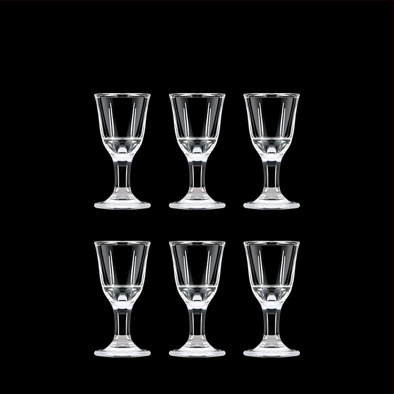 Alkoholinių gėrimų taurė, taurė, maža vyno taurė, spiritinis stiklas, aštuonkampis stiklas, kulkos formos taurė, vienos taurės didmeninė stiklinė taurė