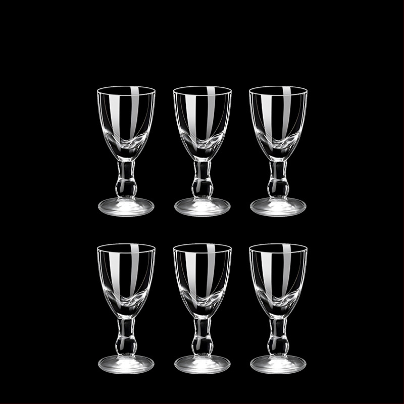 Alkoholinių gėrimų taurė, taurė, maža vyno taurė, spiritinis stiklas, aštuonkampis stiklas, kulkos formos taurė, vienos taurės didmeninė stiklinė taurė