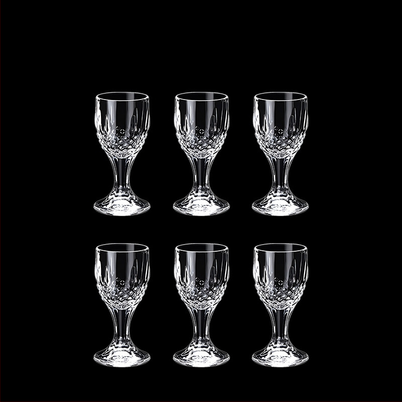 Alkoholinių gėrimų taurė, taurė, maža vyno taurė, spiritinis stiklas, aštuonkampis stiklas, kulkos formos taurė, vienos taurės didmeninė stiklinė taurė