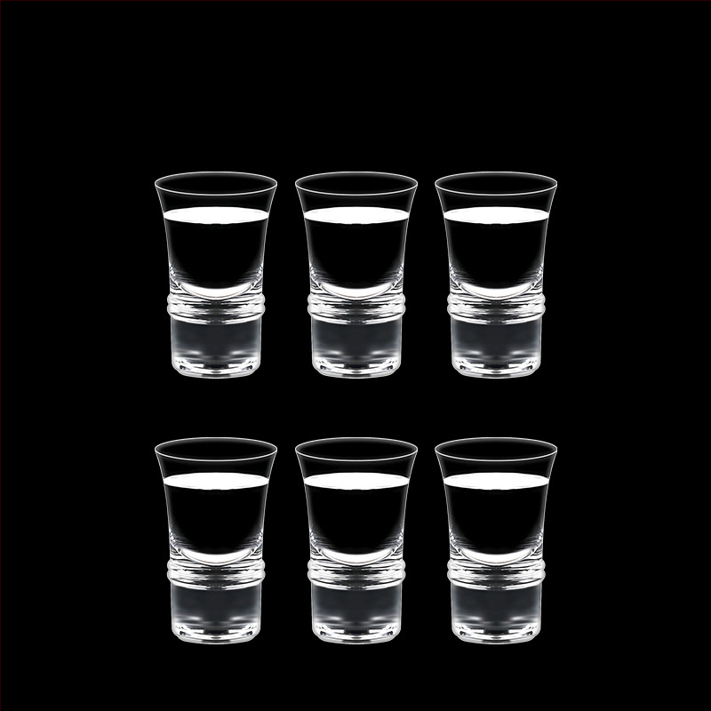 Alkoholinių gėrimų taurė, taurė, maža vyno taurė, spiritinis stiklas, aštuonkampis stiklas, kulkos formos taurė, vienos taurės didmeninė stiklinė taurė