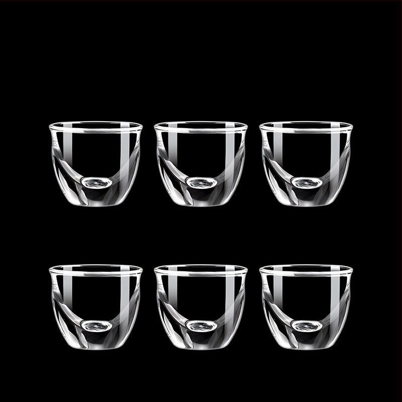 Alkoholinių gėrimų taurė, taurė, maža vyno taurė, spiritinis stiklas, aštuonkampis stiklas, kulkos formos taurė, vienos taurės didmeninė stiklinė taurė