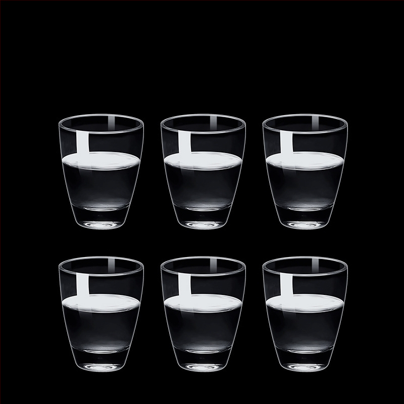 Alkoholinių gėrimų taurė, taurė, maža vyno taurė, spiritinis stiklas, aštuonkampis stiklas, kulkos formos taurė, vienos taurės didmeninė stiklinė taurė