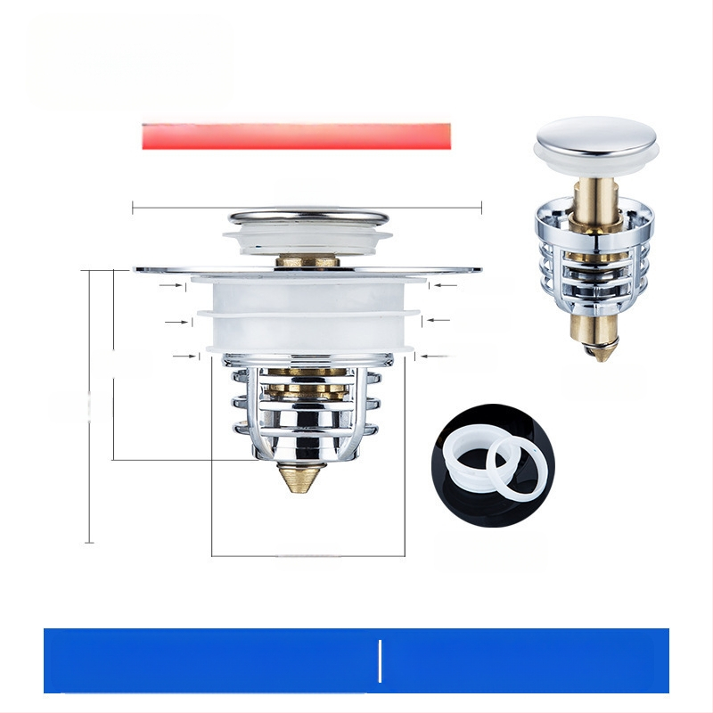 Mosdó szivárgásgátló dugó Mosdó lefolyó tartozékok Mosdó felhúzható maggal Nyomásra alkalmas mosdódugó Mosdó