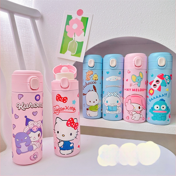 Merevebb bögre diák ivópohár egyenes pohár pattintós pohár rajzfilm aranyos kulomi rozsdamentes acél pohár