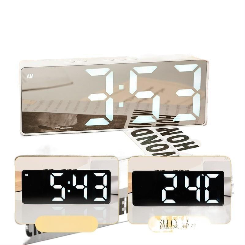 Ceas deșteptător cu oglindă, afișaj orar, studenții folosesc pendulul pentru birou, inteligent, 2024, electronic, digital, nou