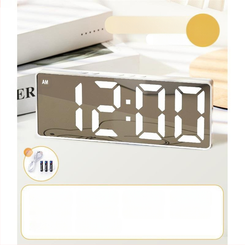 Ceas deșteptător cu oglindă, afișaj orar, studenții folosesc pendulul pentru birou, inteligent, 2024, electronic, digital, nou
