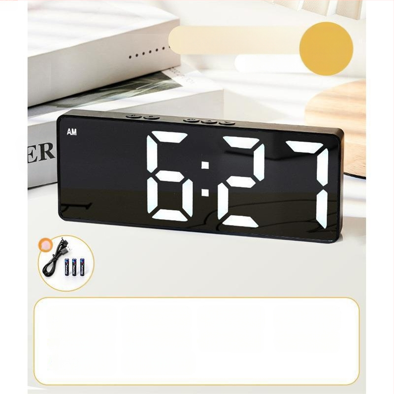 Ceas deșteptător cu oglindă, afișaj orar, studenții folosesc pendulul pentru birou, inteligent, 2024, electronic, digital, nou