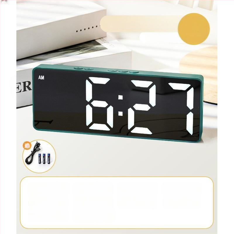 Ceas deșteptător cu oglindă, afișaj orar, studenții folosesc pendulul pentru birou, inteligent, 2024, electronic, digital, nou