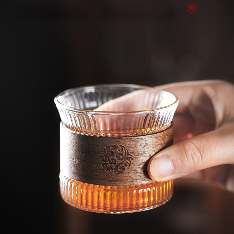 Karščiui atsparus stiklinis arbatos puodelis, mažas arbatos puodelis, kung fu arbatos rinkinys, arbatos plaktuko formos arbatos dubuo, skirtas naudoti namuose