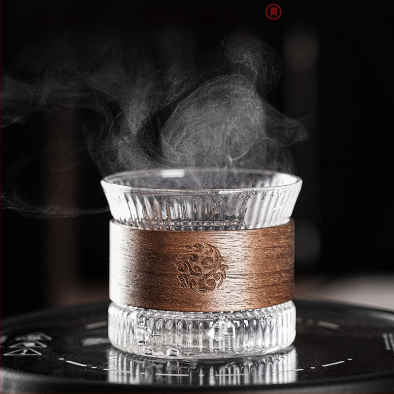 Karščiui atsparus stiklinis arbatos puodelis, mažas arbatos puodelis, kung fu arbatos rinkinys, arbatos plaktuko formos arbatos dubuo, skirtas naudoti namuose