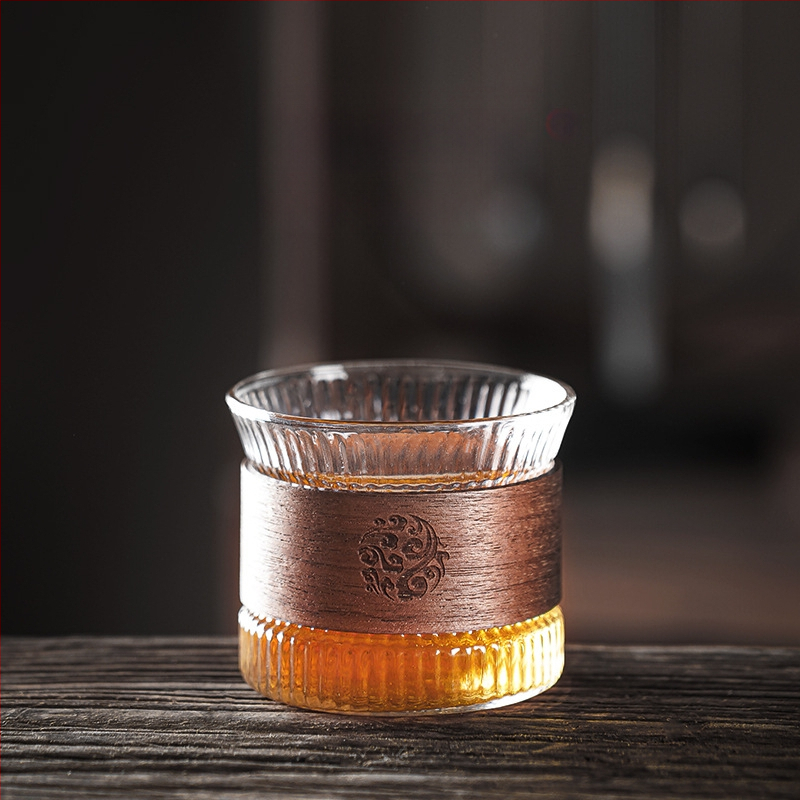 Karščiui atsparus stiklinis arbatos puodelis, mažas arbatos puodelis, kung fu arbatos rinkinys, arbatos plaktuko formos arbatos dubuo, skirtas naudoti namuose