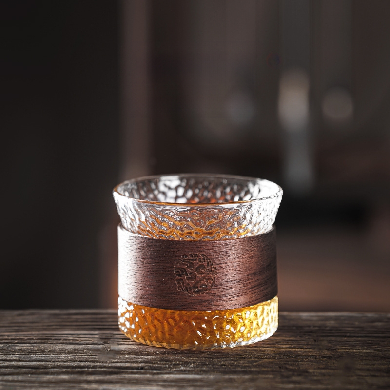 Karščiui atsparus stiklinis arbatos puodelis, mažas arbatos puodelis, kung fu arbatos rinkinys, arbatos plaktuko formos arbatos dubuo, skirtas naudoti namuose