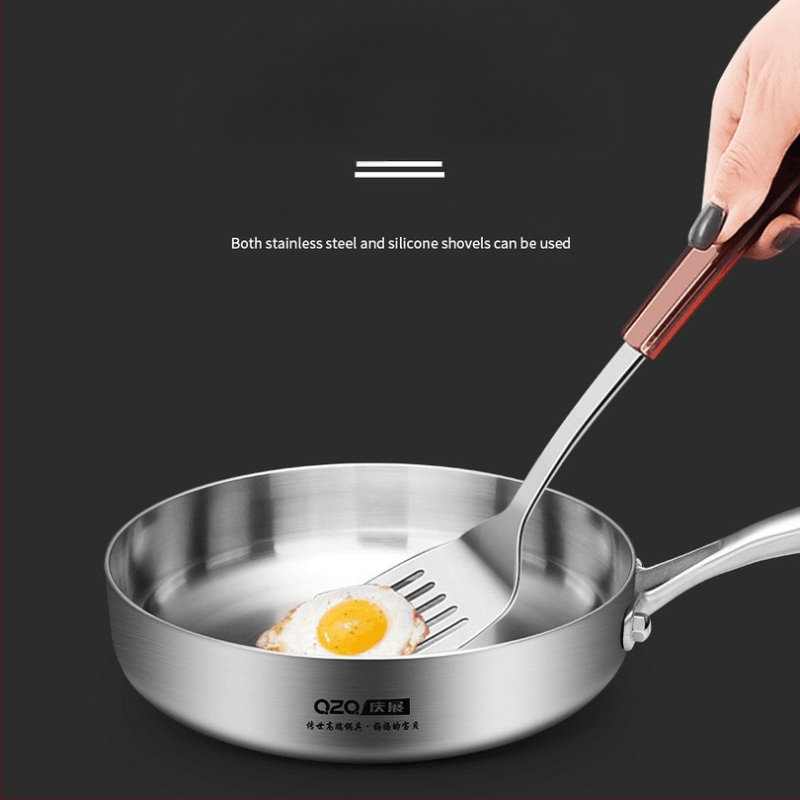 18-10 roostevabast terasest väike praepann, uhke omletipann, induktsioonpliit, gaasipliit, mida saab kasutada praekotiga