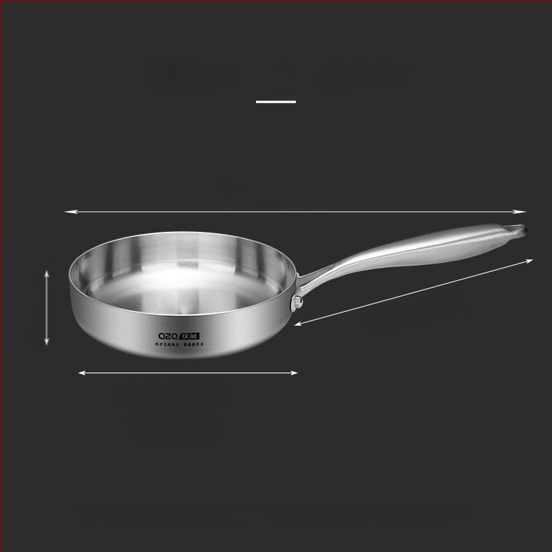 18-10 roostevabast terasest väike praepann, uhke omletipann, induktsioonpliit, gaasipliit, mida saab kasutada praekotiga