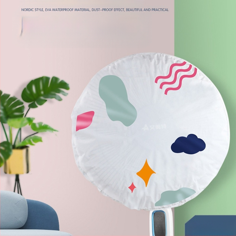 Armas koomiksikujuline ventilaatorikate elektrilise ventilaatori tolmukindel kaitsekate kõikehõlmav 50 cm ümmargune kaitsekate hoiustamise põlvkonna juustele