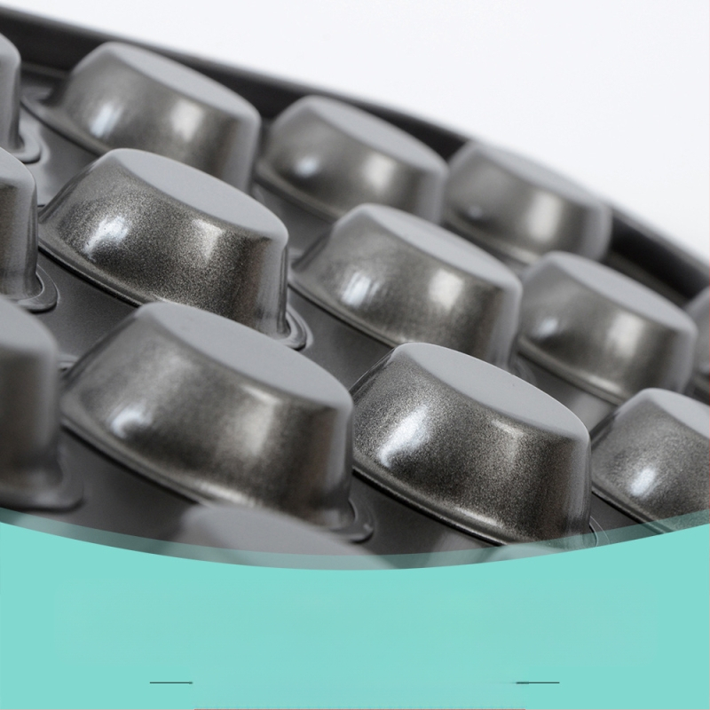 Mittenakkuva 24 tassi süsinikterasest küpsetuspann hall must mini muffinikoogivorm küpsetamisvahendid pudingikoogivorm