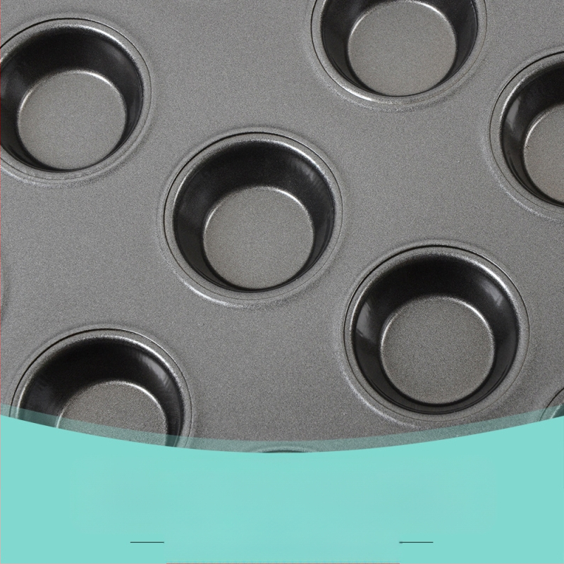 Mittenakkuva 24 tassi süsinikterasest küpsetuspann hall must mini muffinikoogivorm küpsetamisvahendid pudingikoogivorm