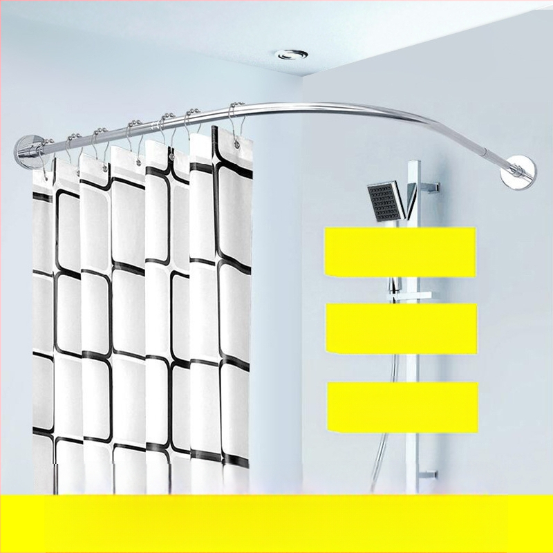 Комплект извити душ корнизи за баня Shangtao, телескопични, безпроблемни, от неръждаема стомана 304, ветрилообразни, за вана
