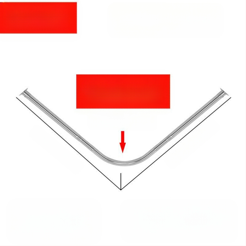 Комплект извити душ корнизи за баня Shangtao, телескопични, безпроблемни, от неръждаема стомана 304, ветрилообразни, за вана