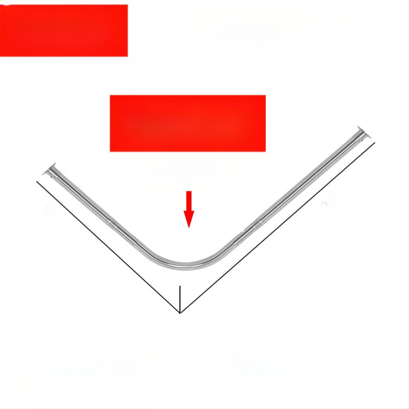 Комплект извити душ корнизи за баня Shangtao, телескопични, безпроблемни, от неръждаема стомана 304, ветрилообразни, за вана